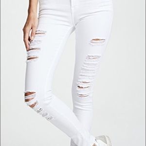 FRAME Le skinny de Jeanne. Denim ripped jeans.